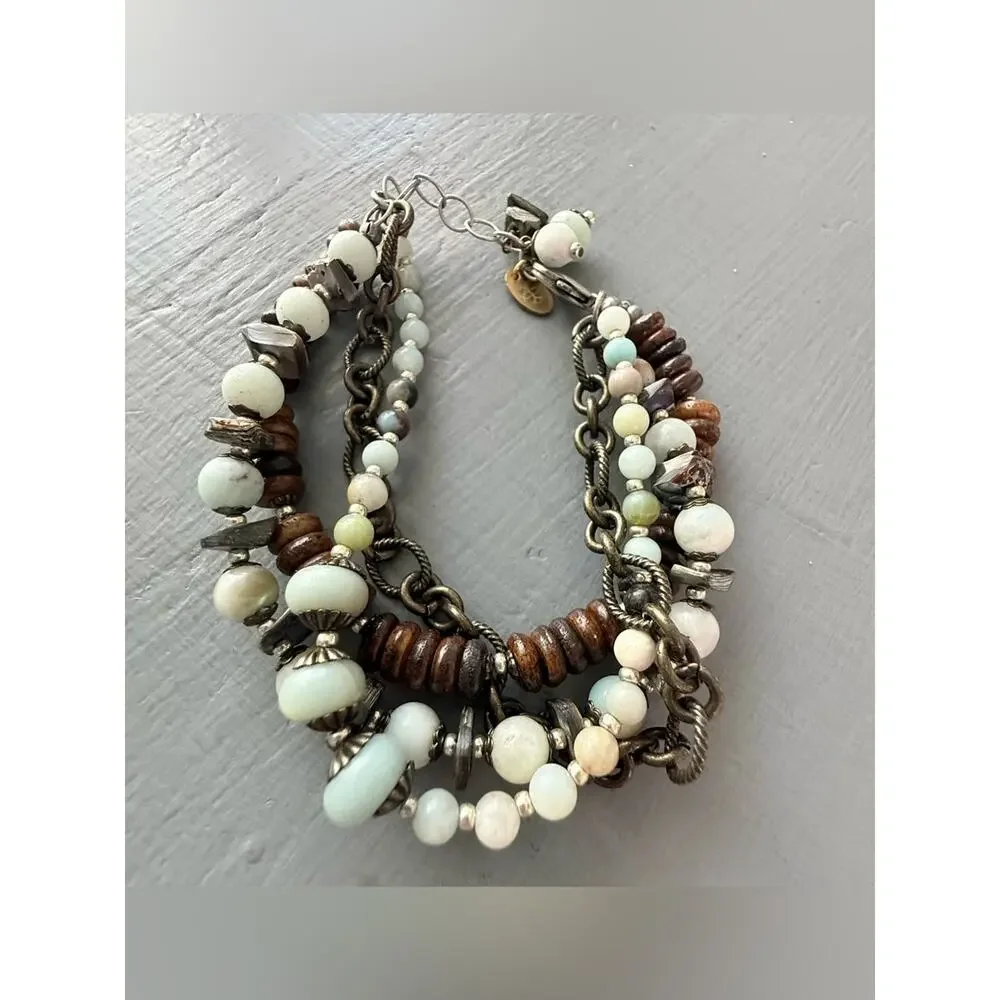 Anne Vaughan Multi Strand Stone Beaded Bracelet